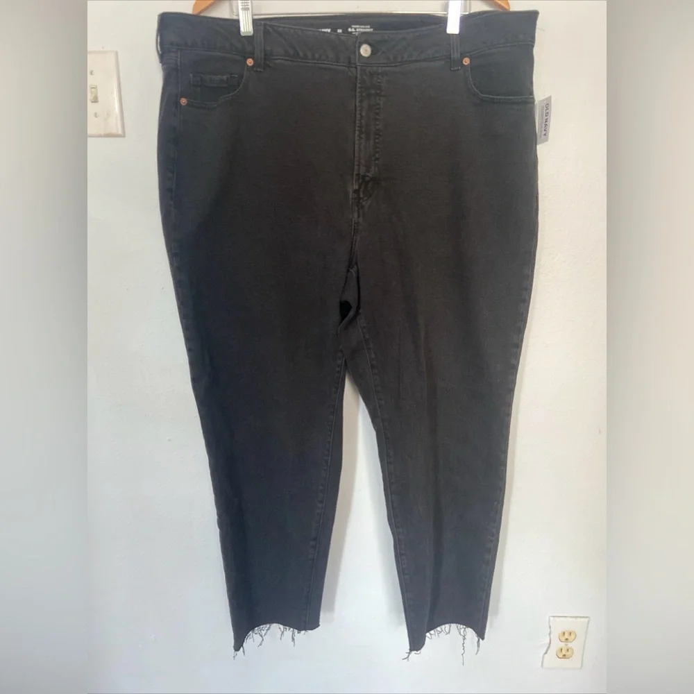 Old Navy Jeans Curvy O.G Straight High Rise Frayed‎ Hem Denim Size 22